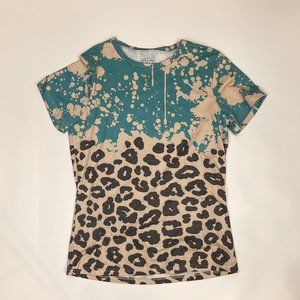 crazy train turquoise and leopard shirt for the rodeo
